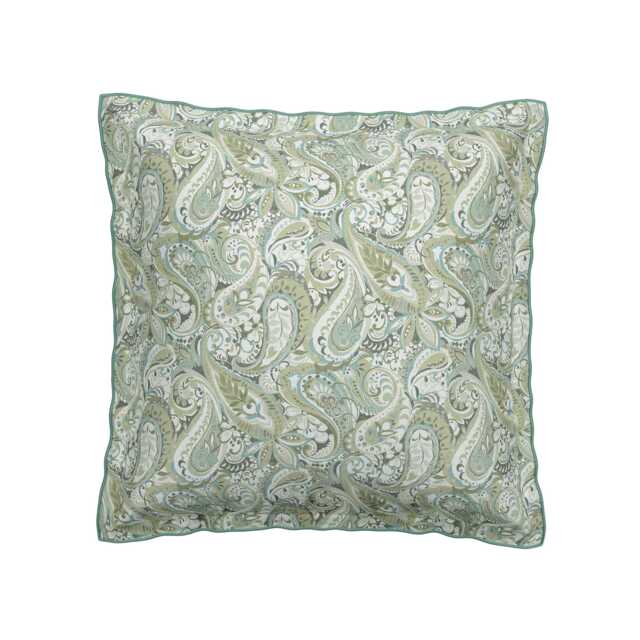 Bedeck of Belfast Alessie Pair of Square Oxford Pillowcases, Green - image 1