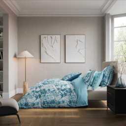 Bedeck of Belfast Mieko Single Duvet Cover Set, Teal & Silver - thumbnail 2