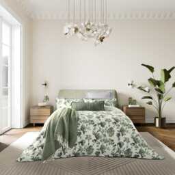 Bedeck of Belfast Yoko Double Duvet Cover Set, Green - thumbnail 2