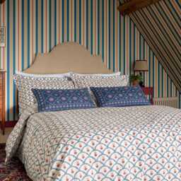 Joules Floral Scallop Single Duvet Cover Set, Blue - thumbnail 1