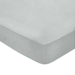 Bedeck of Belfast Fine Linens 300 Thread Count Egyptian Cotton Single Fitted Sheet, Silver - thumbnail 1