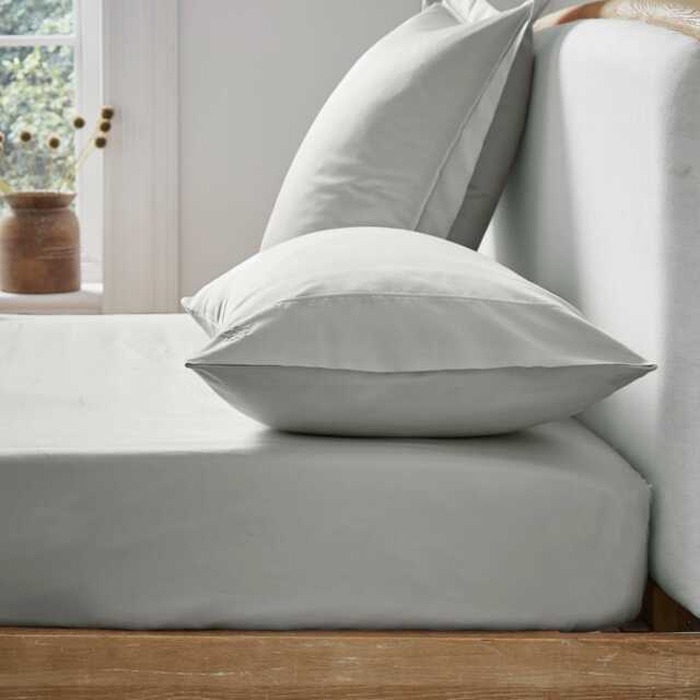 Ted Baker 250 Thread Count Plain Dye Single Fitted Sheet, Silver