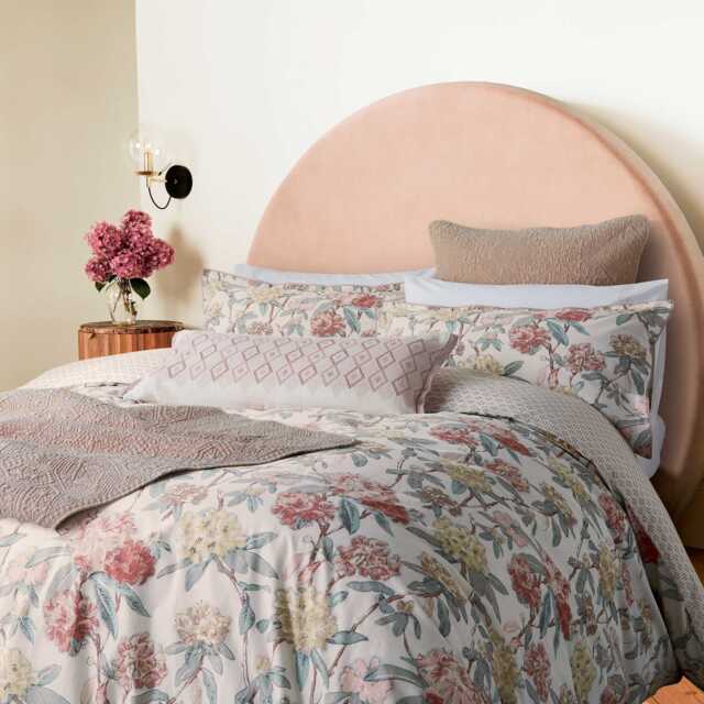 Bedeck of Belfast Marielle Double Duvet Cover Set, Coral & Yellow - image 1