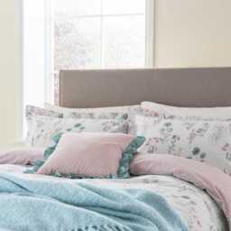 Helena Springfield Clairemont Single Duvet Cover Set, Duck Egg and Pink - thumbnail 1