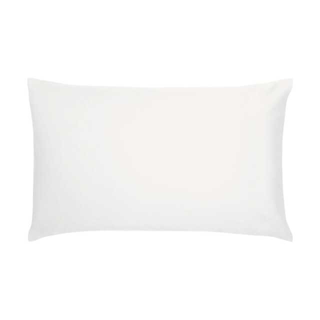 Bedeck of Belfast Fine Linens 400 Thread Count Sateen Plain Dye Pair of Standard Pillowcases, White - image 1