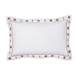 Joules Siesta Stripe Pair of Oxford Pillowcases, Red - thumbnail 1