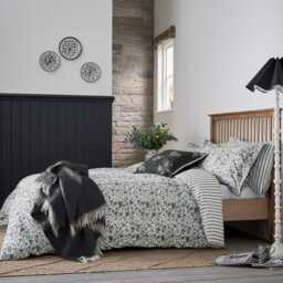 Burleigh x Bedeck of Belfast Regal Peacock Super Kingsize Duvet Cover Set, Charcoal/White - thumbnail 2