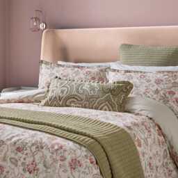 Bedeck of Belfast Nora Sham Pillowcase, Sage Green/Tuberose - thumbnail 2