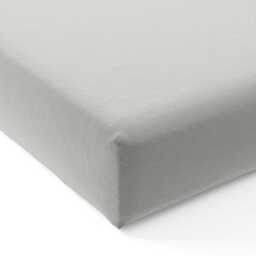 Bedeck of Belfast 200 Thread Count Plain Dye Super Kingsize Fitted Sheet, Grey - thumbnail 1