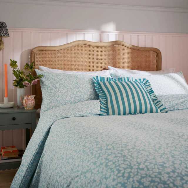 Helena Springfield Secret Garden Rosebud Brushed Cotton Single Duvet Cover SET, Aqua - image 1
