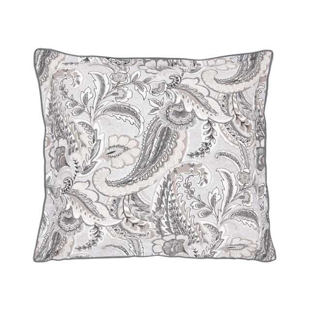 Bedeck of Belfast Kotana Pair of Square Oxford Pillowcases, Charcoal & Silver - image 1