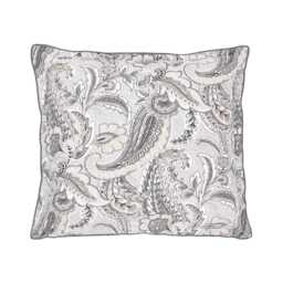 Bedeck of Belfast Kotana Pair of Square Oxford Pillowcases, Charcoal & Silver