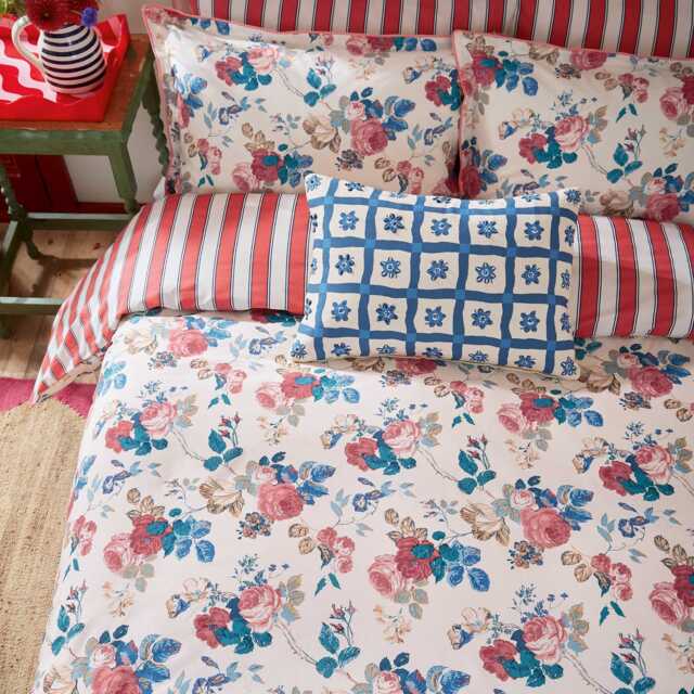 Land & Shore Alec Super Kingsize Duvet Cover SET, Blue/Red - image 1