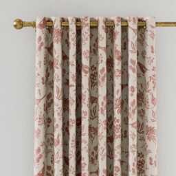 "Joules Festival Pheasants Lined Curtains 90"" x 72"", Natural"