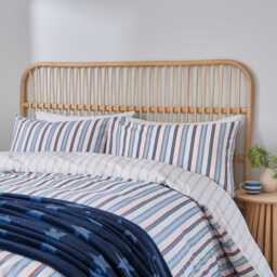 Helena Springfield Long Island Elwood Stripe Kingsize Duvet Cover SET, Blue - thumbnail 1