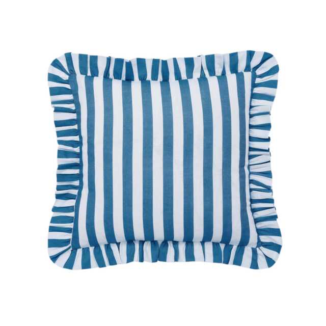 Helena Springfield Secret Garden Candy Stripe Cushion 40cm x 40cm, Blue - image 1