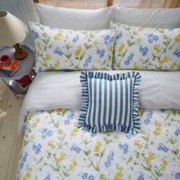 Helena Springfield Secret Garden Candy Stripe Cushion 40cm x 40cm, Blue - thumbnail 2