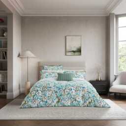 Bedeck of Belfast Azmi Double Duvet Cover SET, Blue - thumbnail 2