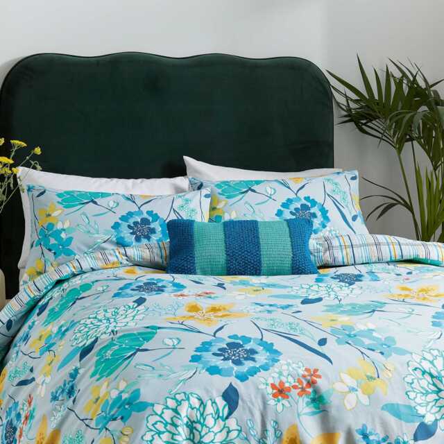 Helena Springfield Budding Brights Bella Single Duvet Cover Set, Blue - image 1