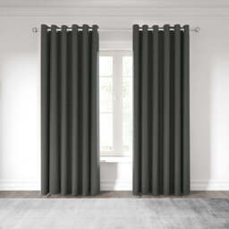 "Nalu Nicole Scherzinger Kalo Lined Curtains 66"" x 90"", Charcoal" - thumbnail 2