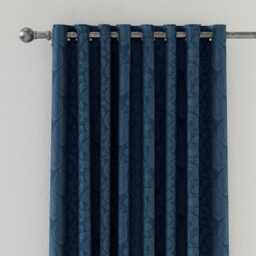 "V&A Silk Road Paisley Lined Curtains 66"" x 54"", Blue" - thumbnail 2