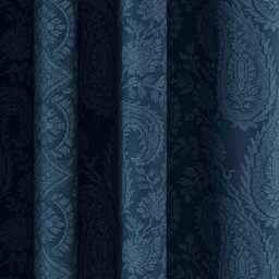 "V&A Silk Road Paisley Lined Curtains 66"" x 54"", Blue"