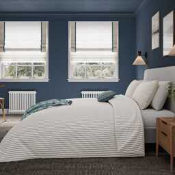 Helena Springfield Harvest Moon Ticking Stripe Double Duvet Cover SET, Blue/Teal - thumbnail 2
