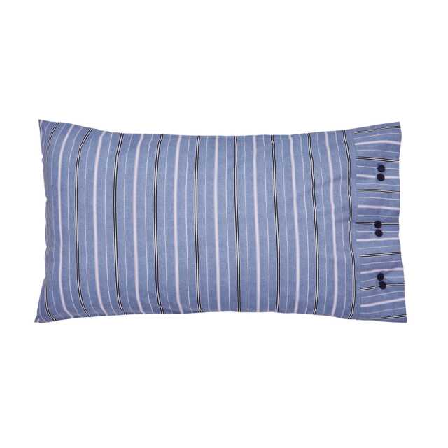 Bedeck of Belfast Ellis Pair of Standard Pillowcases, Navy Blue - image 1