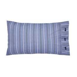Bedeck of Belfast Ellis Pair of Standard Pillowcases, Navy Blue - thumbnail 1