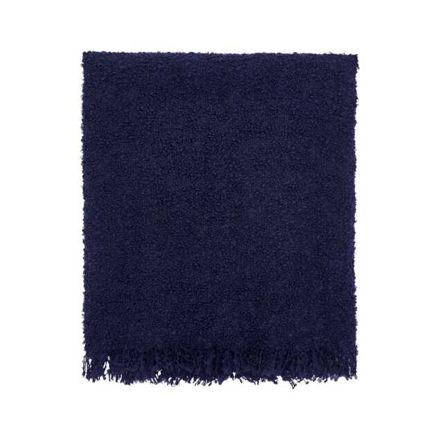 Bedeck of Belfast Boucle Throw, Navy