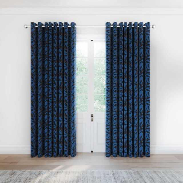"Helena Springfield Simply Scandi Leni Lined Curtains 90"" x 72"", Blue" - image 1