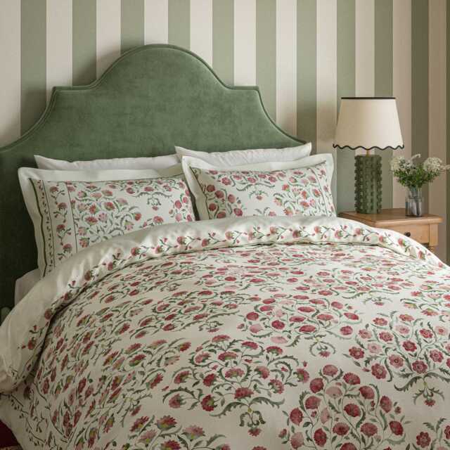 Sanderson Ottoman Kingsize Duvet Cover SET, Rose & Olive - image 1