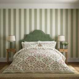 Sanderson Ottoman Kingsize Duvet Cover SET, Rose & Olive - thumbnail 2