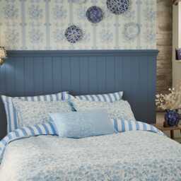 Burleigh x Bedeck of Belfast Arden Single Duvet Cover Set, Light Blue - thumbnail 1