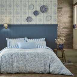 Burleigh x Bedeck of Belfast Arden Single Duvet Cover Set, Light Blue - thumbnail 2