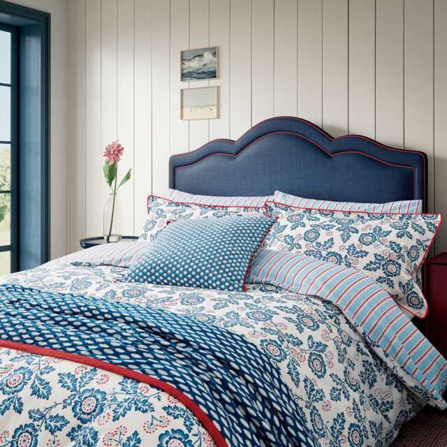 Land & Shore River Single Duvet Cover Set, Blue/Red - image 1