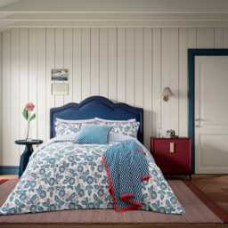 Land & Shore River Single Duvet Cover Set, Blue/Red - thumbnail 2