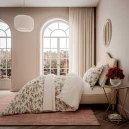 V&A Peony Blossom Single Duvet Cover SET, Blush & Jade - thumbnail 2