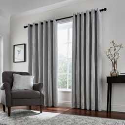 "Helena Springfield Roma Lined Curtains 66"" x 72"", Silver"