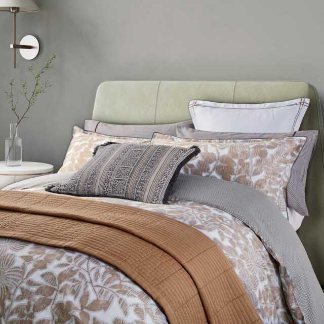 Bedeck of Belfast Zenda Super Kingsize Duvet Cover Set, Charcoal & Tan - image 1