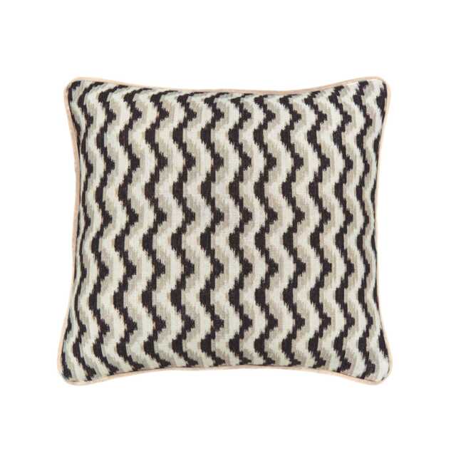 Bedeck of Belfast Harun Cushion 50cm x 50cm, Charcoal & Tan - image 1