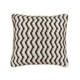 Bedeck of Belfast Harun Cushion 50cm x 50cm, Charcoal & Tan - thumbnail 1