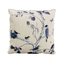 Sanderson Woodland Chorus Cushion 45cm x 45cm, Blue Grey