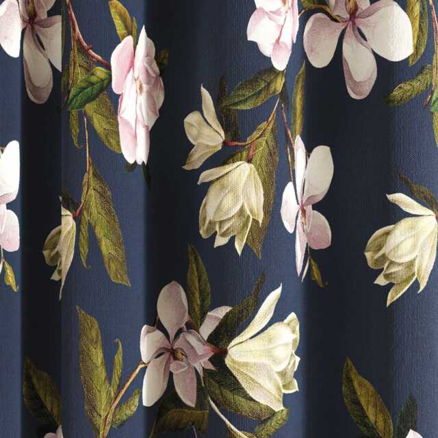 "Ted Baker Opal Floral Lined Curtains 90"" x 90"", Navy" - image 1