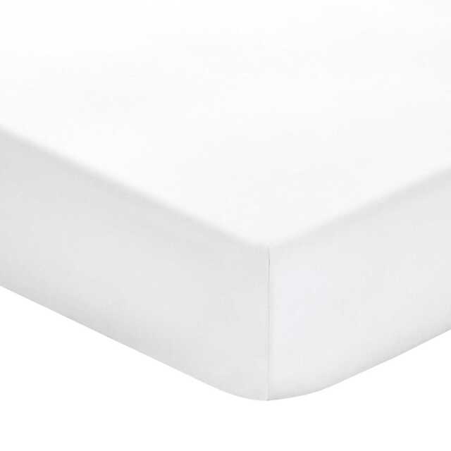 1951 Plain Dye Percale Kingsize Fitted Sheet, White