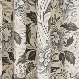 "V&A Ornamental Bloom Lined Curtains 90"" x 54"", Linen & Grey" - thumbnail 1
