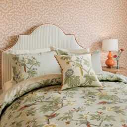 Sanderson x National Trust Lophura Double Duvet Cover Set, English Grey