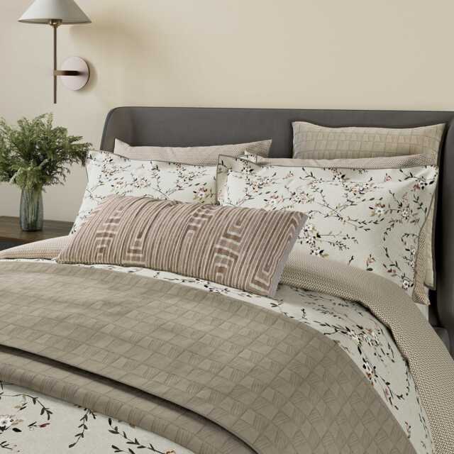 Bedeck of Belfast Rana Double Duvet Cover SET, Warm Grey - image 1