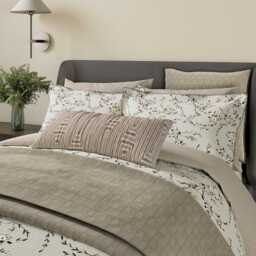 Bedeck of Belfast Rana Double Duvet Cover SET, Warm Grey