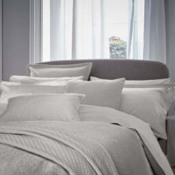 Bedeck of Belfast Fine Linens Andaz Sham Pillowcase, Silver - thumbnail 2